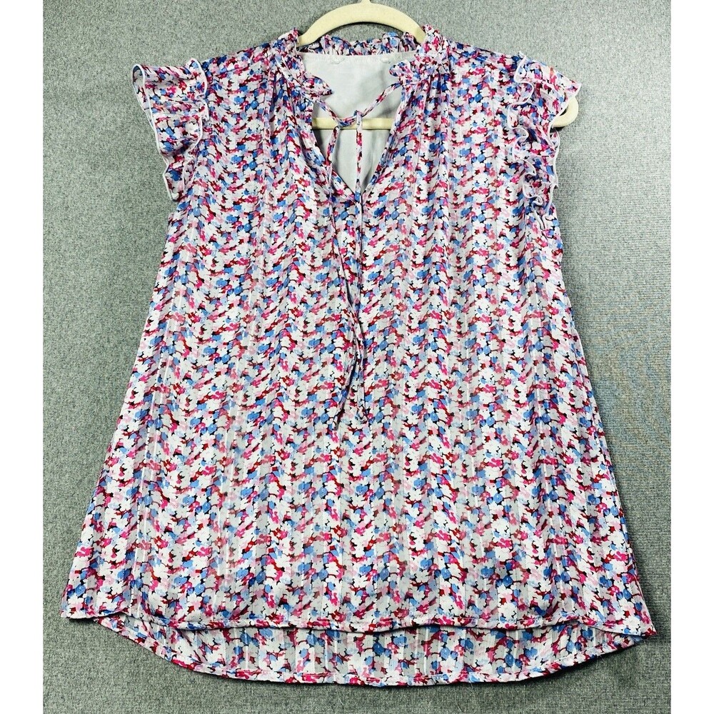 women sleeveless Ruffle-neck blouse Lined Size S/M